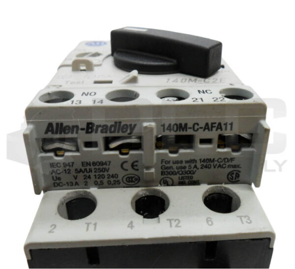 ALLEN BRADLEY 140M-C2E-C25 /C CIRCUIT BREAKER W/ 140M-C-AFA11 AUXILIARY BLOCK - Image 5