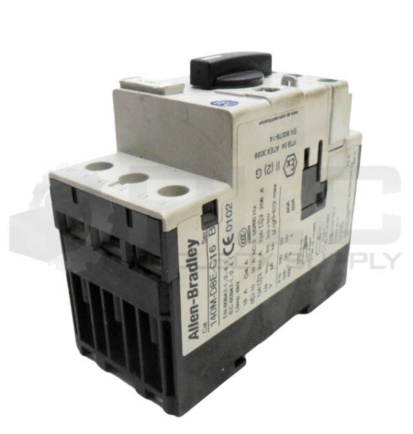 ALLEN BRADLEY 140M-D8E-C16 /B CIRCUIT BREAKER W/ 140M-C-AFA11 AUXILIARY BLOCK - Image 3