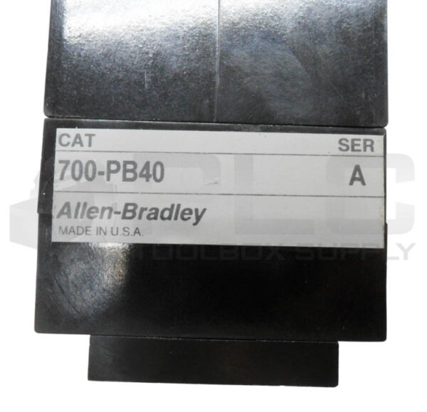 ALLEN BRADLEY 700-P200A1 /B AC RELAY W/ PA236 COIL W/ 700-PB40 /A ADDER DECK - Image 6