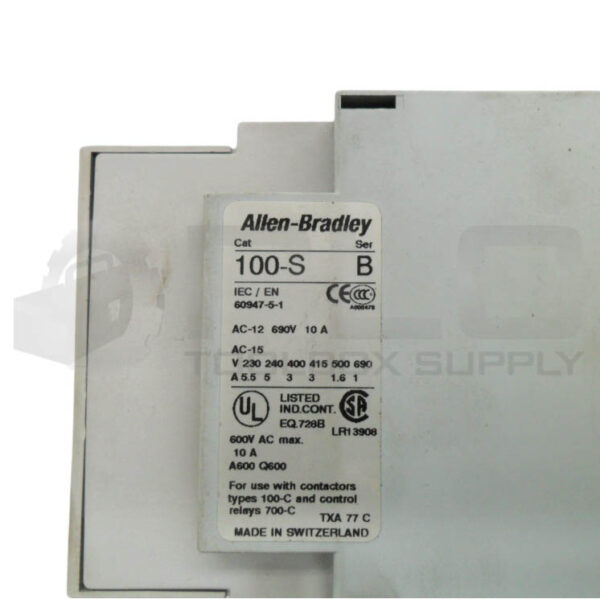 ALLEN BRADLEY 100-C43D*00 /A CONTACTOR 600VAC 75A W/ 100-S /B CONTACT BLOCK - Image 5