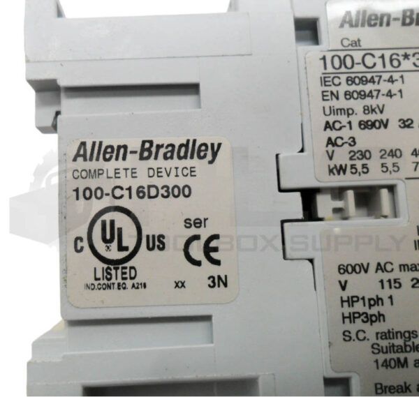 ALLEN BRADLEY 100-C16D300 CONTACTOR W/ 100-C16*300 /B CONTACTOR 600VAC 30A - Image 6