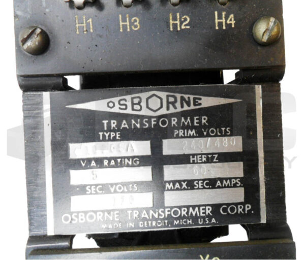 OSBORNE 11208A TRANSFORMER 240-480V 60HZ - Image 5
