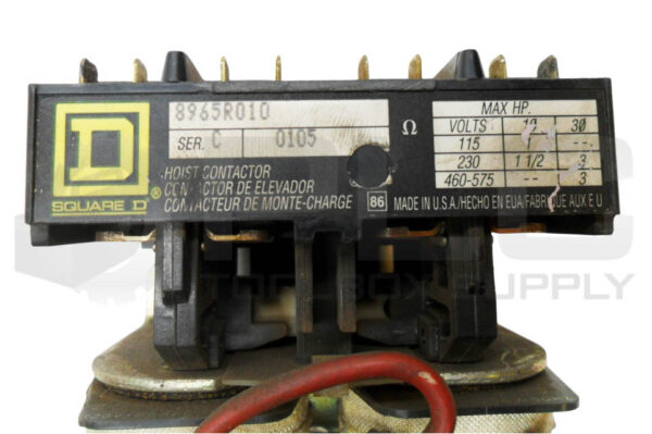 SQUARE D 8965RO10V02 /C HOIST CONTACTOR 575V - Image 5