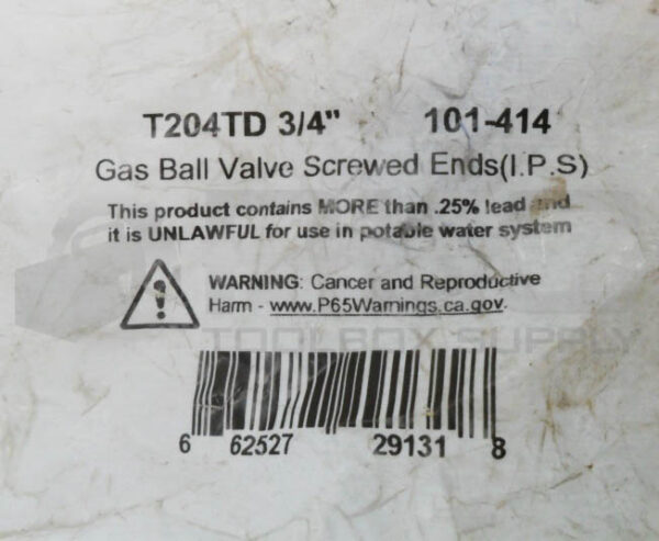 SEALED NEW JOMAR T204TD GAS BALL VALVE 3/4" 101-414 - Image 3