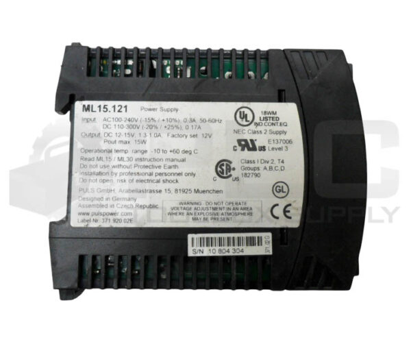 PULS ML15.121 POWER SUPPLY 100-240VAC 0.3A 50/60HZ 110-300VDC - Image 4