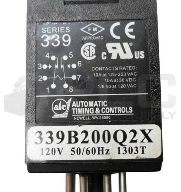 ATC 339B200Q2X TIME DELAY RELAY 120V50/60HZ 10A - Image 5