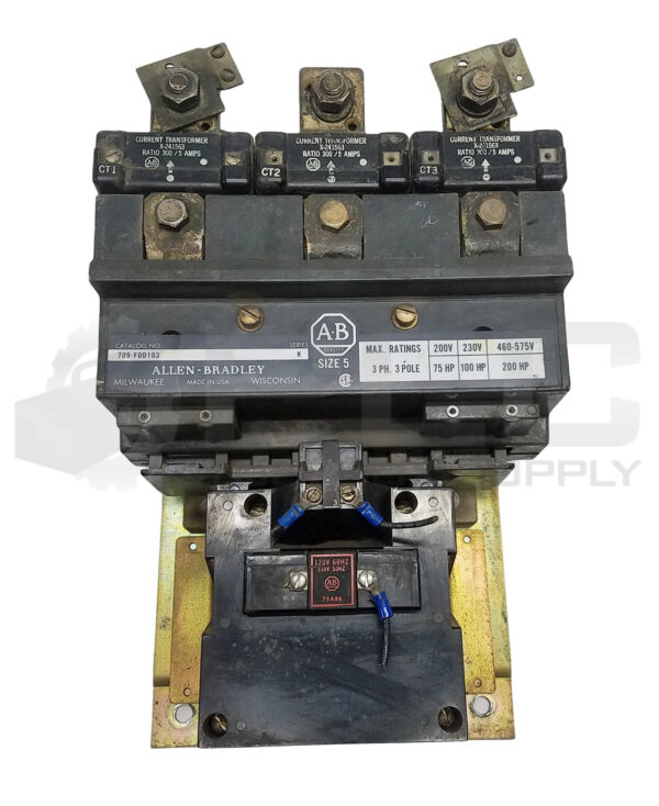 ALLEN BRADLEY 709-FOD103 Ser. K STARTER SIZE 5 3P 3PH 75A86, 709-F0D103 *READ