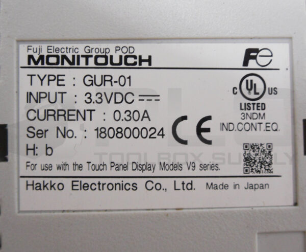 FUJI ELECTRIC V9100IS MONITOUCH TOUCH SCREEN DISPLAY W/ GUR-01 EXPANSION MODULE - Image 6