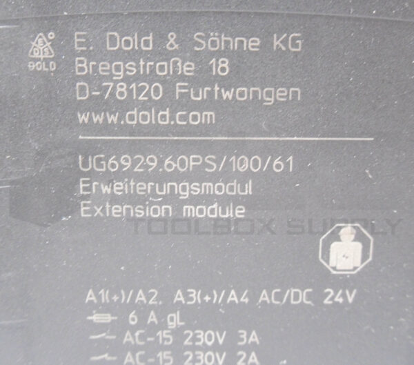 E. DOLD & SOHNE UG6929.60PS/100/61 RBT GATE SAFETY EXPANSION 24VDC - Image 4
