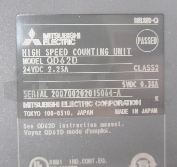 MITSUBISHI QD62D HIGH SPEED COUNTING UNIT 24VDC 2.23A - Image 5