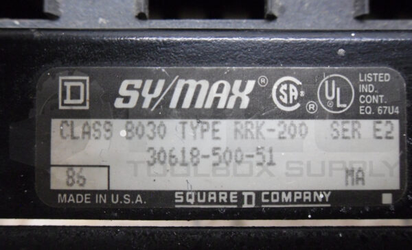 SQUARE D SY/MAX 8030 RRK-200 /E2 9 SLOT CHASSIS - Image 6