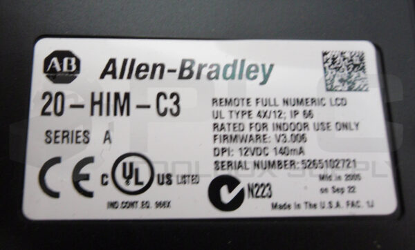 ALLEN BRADLEY 20-HIM-C3 /A HUMAN INTERFACE MODULE - Image 6