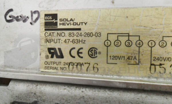 SOLA 83-24-260-03 LINEAR POWER SUPPLY 47-63HZ 120-240VAC 1.47/0.73A - Image 7
