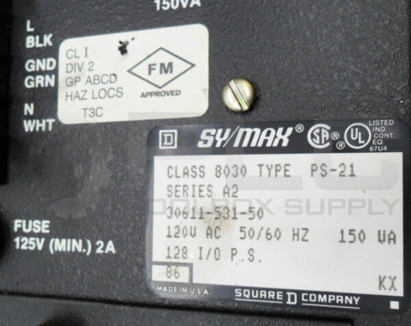 SQUARE D SY/MAX 8030 PS-21 /A2 POWER SUPPLY 120VAC 50/60HZ - Image 7