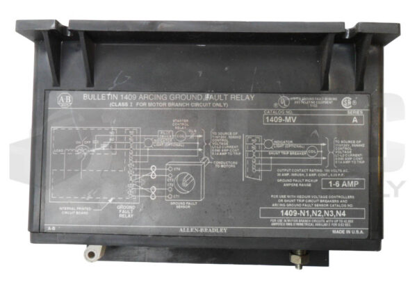 ALLEN BRADLEY 1409-MV /A ARCING GROUND FAULT RELAY 1-6A 110-120V 50/60HZ - Image 5