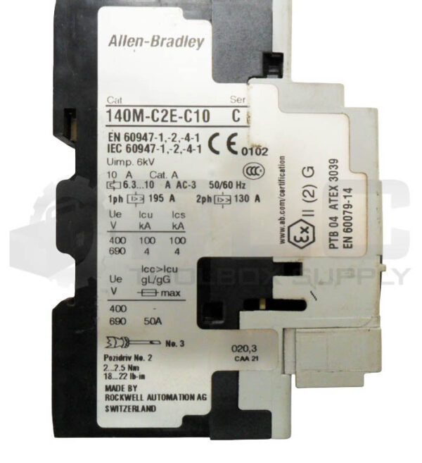 ALLEN BRADLEY 140M-C2E-C10 /C CIRCUIT BREAKER 140M-C2E W/ 140M-C-AFA11 - Image 5
