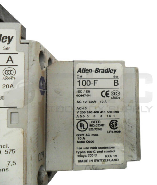 ALLEN BRADLEY 100-C09*10 /A CONTACTOR 110/120V 50/60HZ W/ 100-F /B CONTACT BLOCK - Image 5