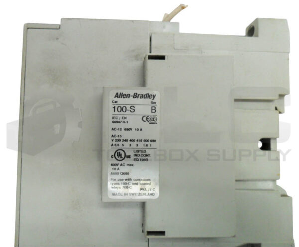ALLEN BRADLEY 100-C72*00 /B CONTACTOR W/ 100-S /B AUXILIARY CONTACT - Image 5