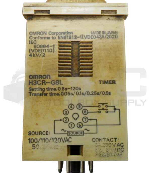 OMRON H3CR-G8L TIMER 100-120VAC 50/60HZ 5A 0.5S-120S - Image 5