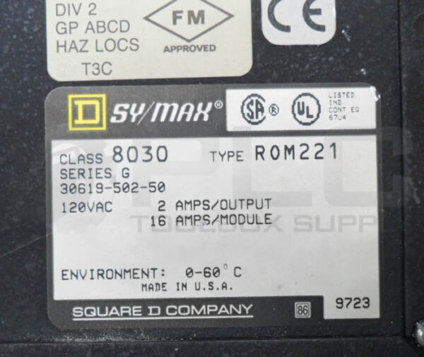 SQUARE D SY/MAX 8030 ROM221 /G OUTPUT MODULE 120VAC 16/2A 30619-502-50 - Image 5