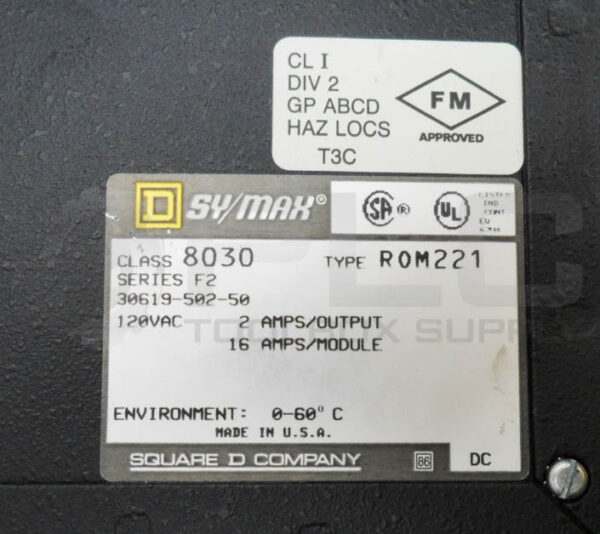 SQUARE D 8030 ROM221 /F2 OUTPUT MODULE R0M-221 120VAC 16/2A 30619-502-50 *READ* - Image 5
