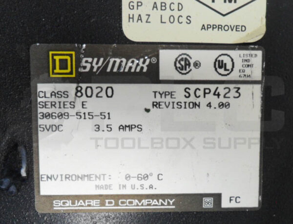 SQUARE D SY/MAX 8020 SCP423 /E PROCESSOR MODULE 5VDC 3.5A 30609-515-51 - Image 5