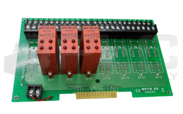 OPTO 22 PB32DEC MOUNTING RACK BOARD W/ (3) ODC5Q OUTPUT RELAY
