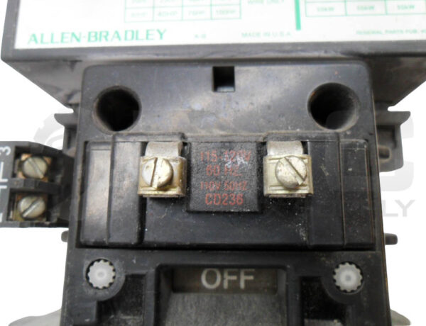 ALLEN BRADLEY 409-D104ND /A MOTOR STARTER W/ CD236 W/ 40185-801-01 W/ 595-A /B - Image 6