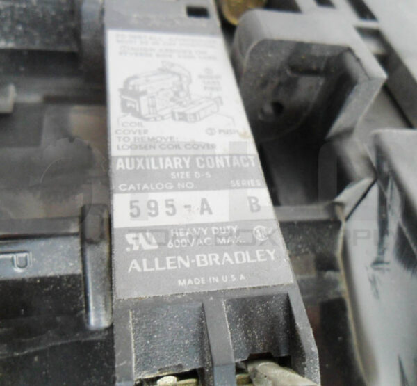 ALLEN BRADLEY 409-D104ND /A MOTOR STARTER W/ CD236 W/ 40185-801-01 W/ 595-A /B - Image 8