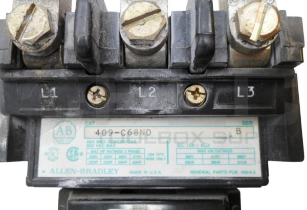 ALLEN BRADLEY 409-C68ND /B FULL VOLTAGE STARTER W/ CC236 COIL W/ 40185-800-01 - Image 8