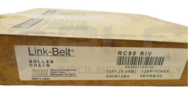 NEW REXNORD R80R10BX LINK-BELT ROLLER CHAIN 10' RC80 RIV *READ* - Image 4