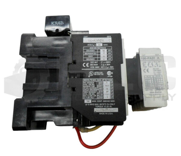 ALLEN BRADLEY 100-A24ND3 /C CONTACTOR W/ 195-FA31 /A W/ 199-FSMA1 /B W/ HB473 - Image 4