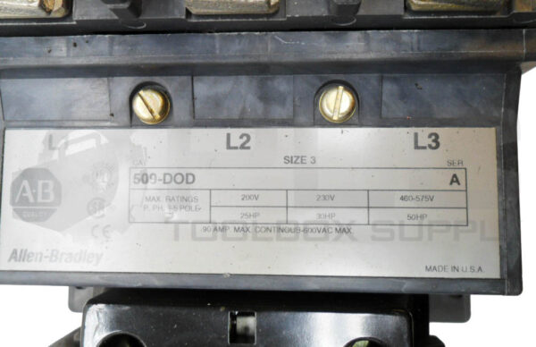 ALLEN BRADLEY 509-DOD /A CONTACTOR W/ CD236 W/ 40185-801-01 W/ (2) 595-A /B - Image 9