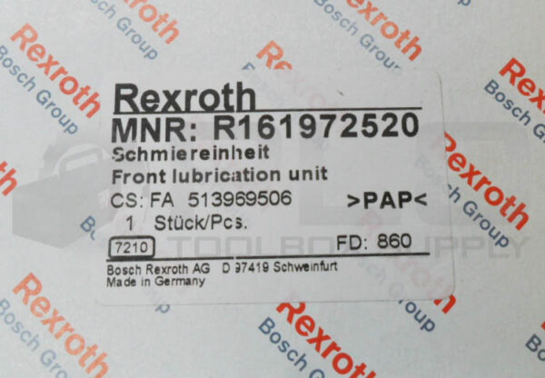 NEW REXROTH R161972520 FRONT LUBRICATION UNIT - Image 4