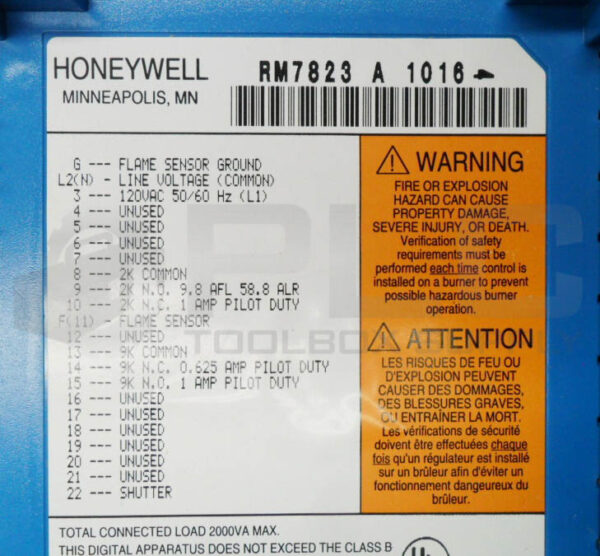 NEW HONEYWELL RM7823 A 1016 FLAME SWITCH RELAY MODULE 120VAC 50/60HZ - Image 5