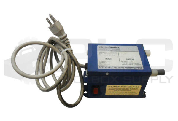 ELECTROSTATICS T-1246SL STATIC NEUTRALIZING POWER SUPPLY 120V 0.3A 50/60HZ