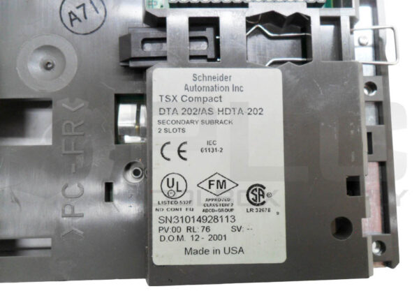 SCHNEIDER AUTOMATION DTA 202/AS-HDTA-202 SECONDARY SUBRACK 2 SLOT - Image 4