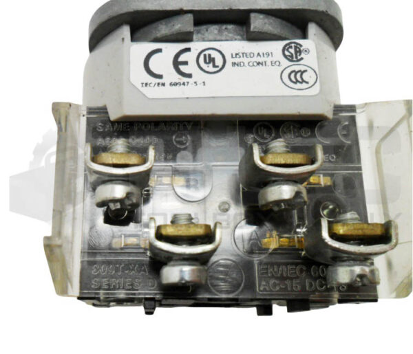 ALLEN BRADLEY 800T-H2D1 /T SELECTOR SWITCH W/ (2) 800T-XA /D CONTACT BLOCK - Image 4