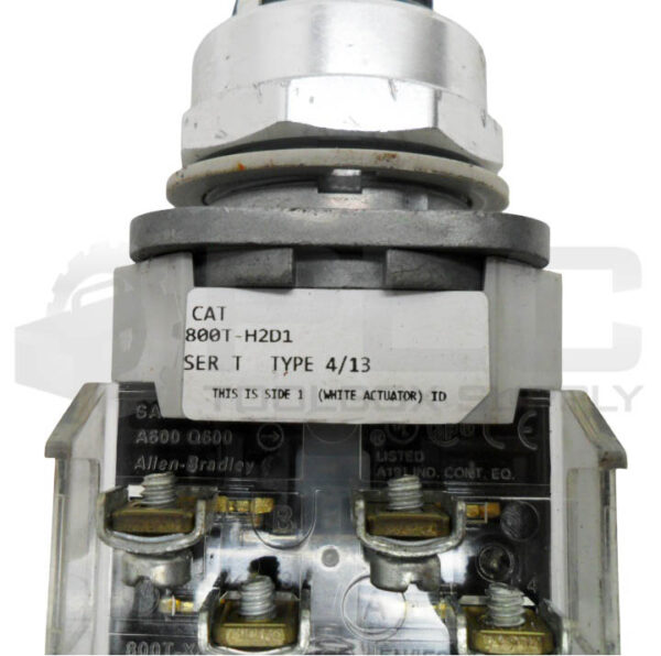 ALLEN BRADLEY 800T-H2D1 /T SELECTOR SWITCH W/ (2) 800T-XA /D CONTACT BLOCK - Image 6