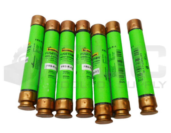 LOT OF 7 NEW BUSSMANN FRS-R-4 ENERGY EFFICIENT FUSE 4A 600VAC 300VDC