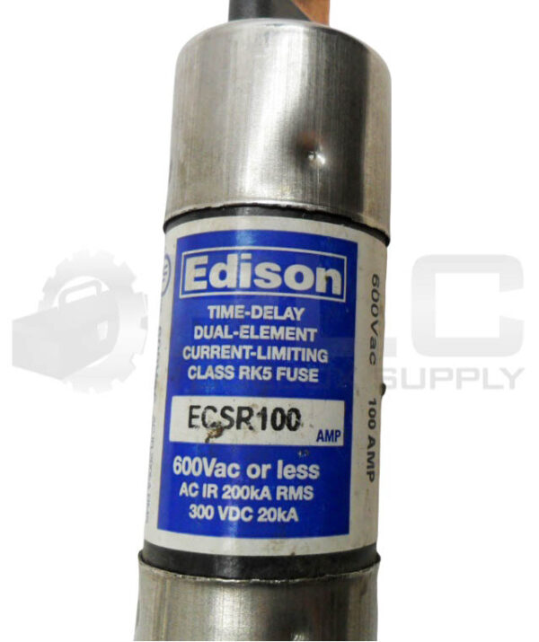 LOT OF 2 EDISON ECSR100 TIME DELAY FUSE 100A 600VAC - Image 4