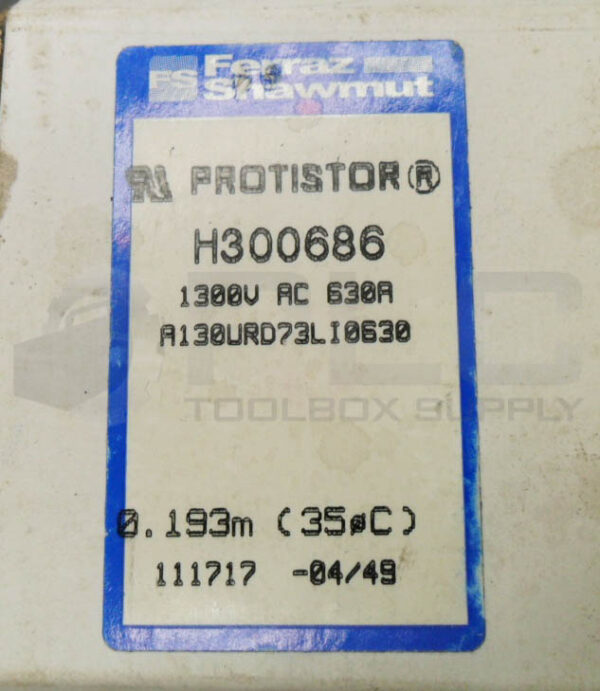 FERRAZ SHAWMUT H300686 PROTISTOR 630A 1300VA - Image 4