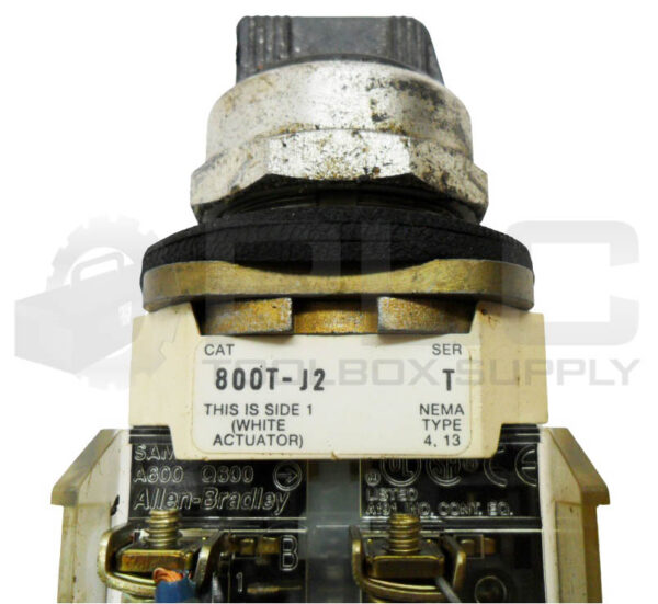 ALLEN BRADLEY 800T-J2 /T SELECTOR SWITCH W/ (2) 800T-XA /D CONTACT BLOCK - Image 5
