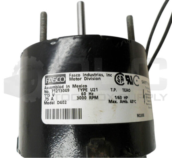 NEW FASCO D402 ELECTRIC MOTOR 115V .75A 60HZ 3000RPM 1/16HP - Image 5