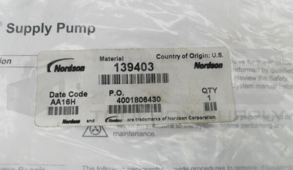 SEALED NEW NORDSON 139403 SEAL KIT - Image 3