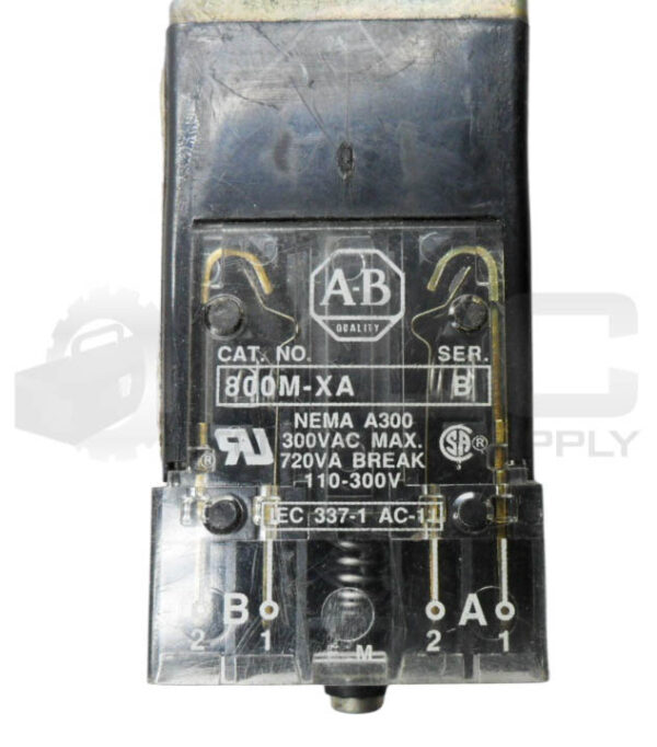 ALLEN BRADLEY 800MB-X016 /A PUSH BUTTON AMBER W/ 800M-XA /B CONTAT BLOCK - Image 5