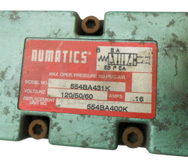 NUMATICS 554BA431K SOLENOID VALVE W/ 237-614B COIL 100-120V 50/60HZ .09A - Image 6