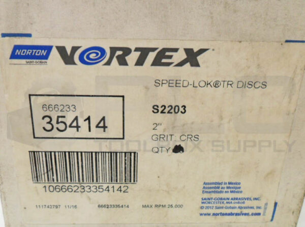 NEW BOX OF 24 NORTON S2203 SPEED-LOK TR DISCS 2" CRS GRIT *READ* - Image 4