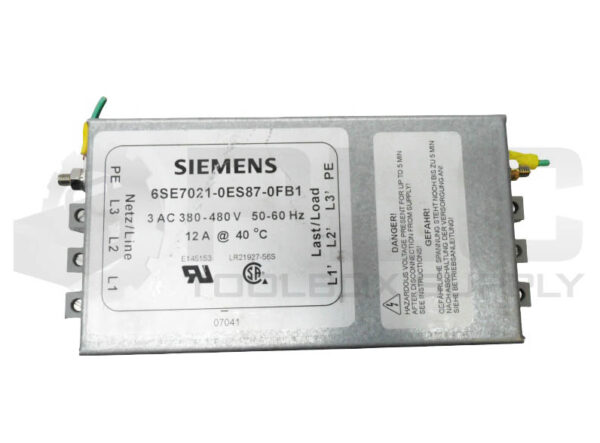 SIEMENS 6SE7021-0ES87-0FB1 RFI FILTER 380-480V 50/60HZ 12A - Image 2