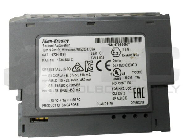 ALLEN BRADLEY 1734-SSI /C I/O ENCODER INPUT MODULE 10-28VDC - Image 4
